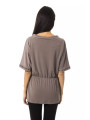 Tops & T-Shirts Elegant Gray Open Round Neck Tee 130,00 € 2200000795106 | Planet-Deluxe