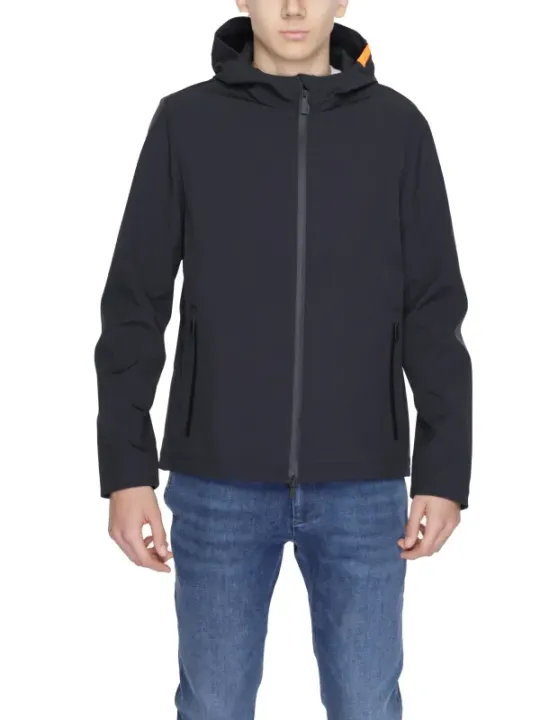 Schwarze Herrenjacke mit Kapuze