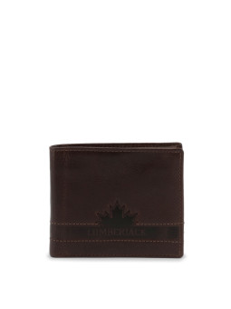 Dunkelbraunes Lederbrieftasche mit Ahornblatt-Logo