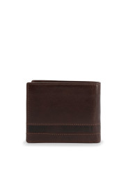 Dunkelbraunes Lederbifold mit Metallakzent
