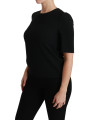 Tops & T-Shirts Elegant Black Stretch Blouse Top 720,00 € 8053286525271 | Planet-Deluxe