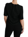 Tops & T-Shirts Elegant Black Stretch Blouse Top 720,00 € 8053286525271 | Planet-Deluxe