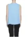 Helle blaue ärmellose Bluse Viskose.