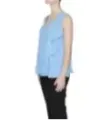 Asymmetrisches blaues Damen-Rüschenoberteil Sandro Ferrone
