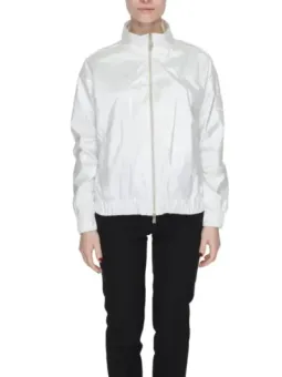 Leichte weiße Windbreakerjacke mit Reißverschluss