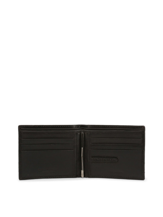 Schwarzes Lederbrieftasche mit Innenfächern