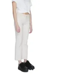 Weiße Cropped Straight Leg Jeans