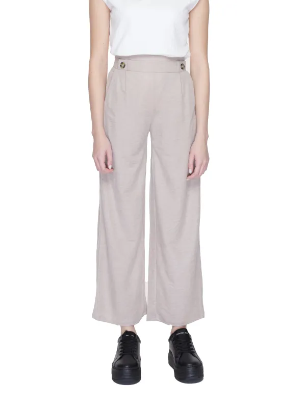 Hosen mit hoher Taille Beige