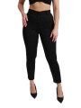 Jeans & Pants Elegant High Waist Skinny Black Brocade Pants 2.130,00 € 8054319767675 | Planet-Deluxe