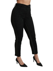 Jeans & Pants Elegant High Waist Skinny Black Brocade Pants 2.130,00 € 8054319767675 | Planet-Deluxe