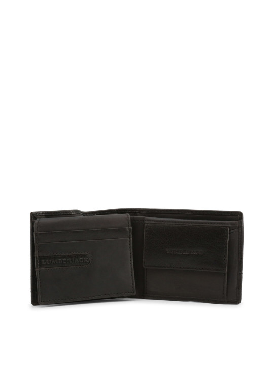 Schwarze Lederbrieftasche Lumberjack Crystal-LK3832B