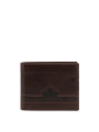 Braunes Lederportemonnaie mit Ahornblatt-Design