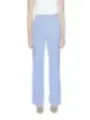 Hohe Taille weite Hosen Blaugrau