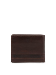Dunkelbraunes Lederbrieftasche mit Nähten