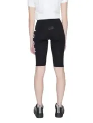 Schwarze Damen-Radlerhose, hochtailliert