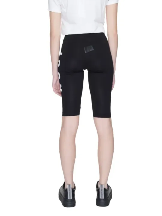 Schwarze Damen-Radlerhose, hochtailliert