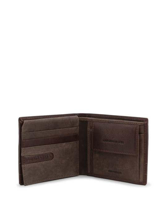 Dunkelbraunes Lederportemonnaie Lumberjack CRYSTAL-LK3832_DKBROWN