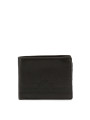 Schwarzes Leder-Trifold mit Ahornblatt