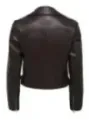 Dunkelbraune Lederjacke schlanker Schnitt