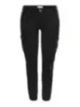 Schwarze Damen Stretch Cropped Hose