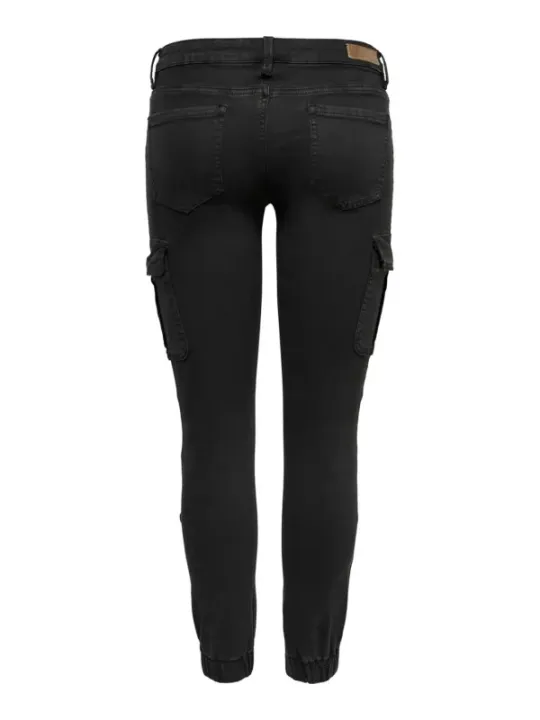 Schwarze Cargo Jeggings schmal geschnitten