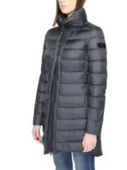 Dunkelgraue gesteppte Daunenjacke