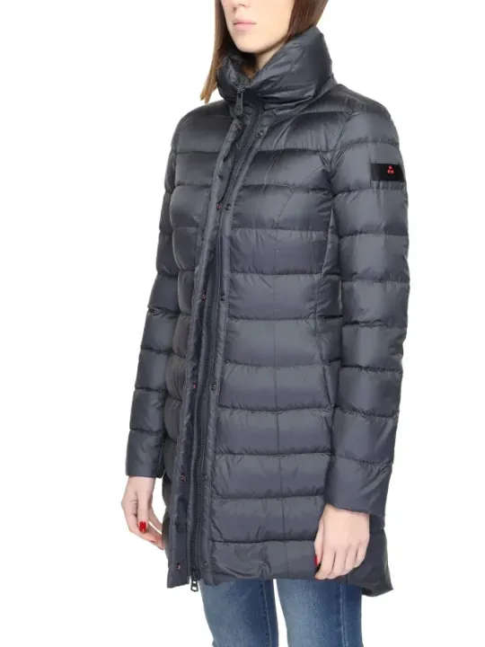Dunkelgraue gesteppte Daunenjacke