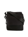 Schwarze Nylon Schultertasche mit Klappe