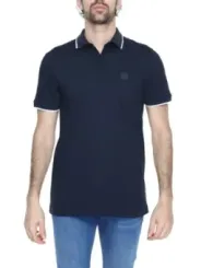 Marineblaues Boss Piqué-Poloshirt