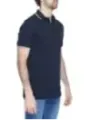 Dunkelblaues Piqué-Poloshirt mit Knopfleiste