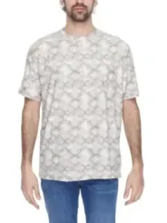 Weißes T-Shirt mit Krokodilmuster