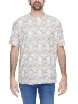 Weißes T-Shirt mit Krokodilmuster