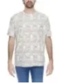 Weißes T-Shirt mit Krokodilmuster