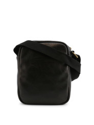 Schwarze Leder Schultertasche Lumberjack JACKAL