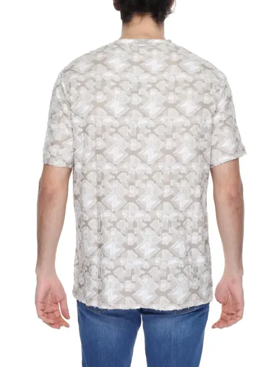 Weißes T-Shirt mit geometrischem Muster