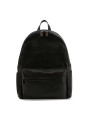 Schwarzes Leder Rucksack mit Reißverschluss