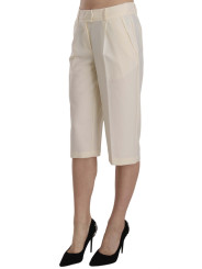 Jeans & Pants Elegant Straight Cropped Pants in Cream 180,00 € 7333413030238 | Planet-Deluxe