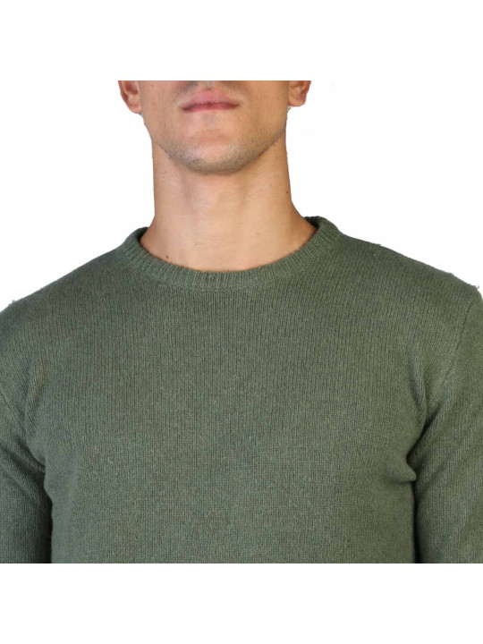 Grüner Kaschmir Pullover mit Rundhals