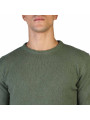 Grüner Kaschmir Pullover mit Rundhals