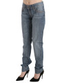 Jeans & Pants Chic Blue Washed Slim Fit Denim Jeans 270,00 € 7333413030344 | Planet-Deluxe