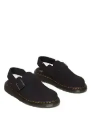 Schwarze Dr. Martens Ledersandalen