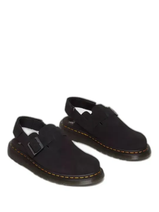 Schwarze Dr. Martens Ledersandalen