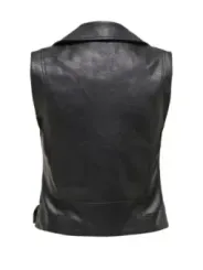 Schwarze Lederjacke Rückseite Detailansicht