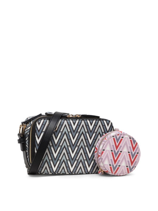 Schwarze Valentino Gürteltasche mit Muster