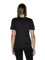 Schwarzes Baumwoll-T-Shirt, lässiger Stil