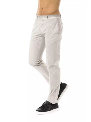 Jeans & Pants Sleek Gray Casual Fit Cotton Pants for Men 150,00 € 2000032963500 | Planet-Deluxe