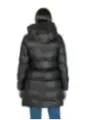 Schwarze Daunenjacke mit Kapuze