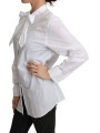 Tops & T-Shirts Elegant Scarf Neck Cotton Blouse 500,00 € 8054319612029 | Planet-Deluxe