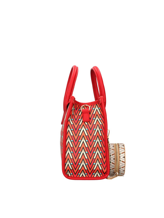 Rote Valentino Schultertasche mit Muster