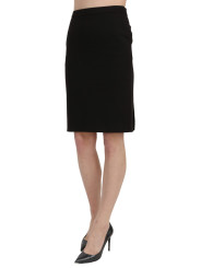 Skirts Chic High Waist Black Linen Skirt 330,00 € 8058301886108 | Planet-Deluxe